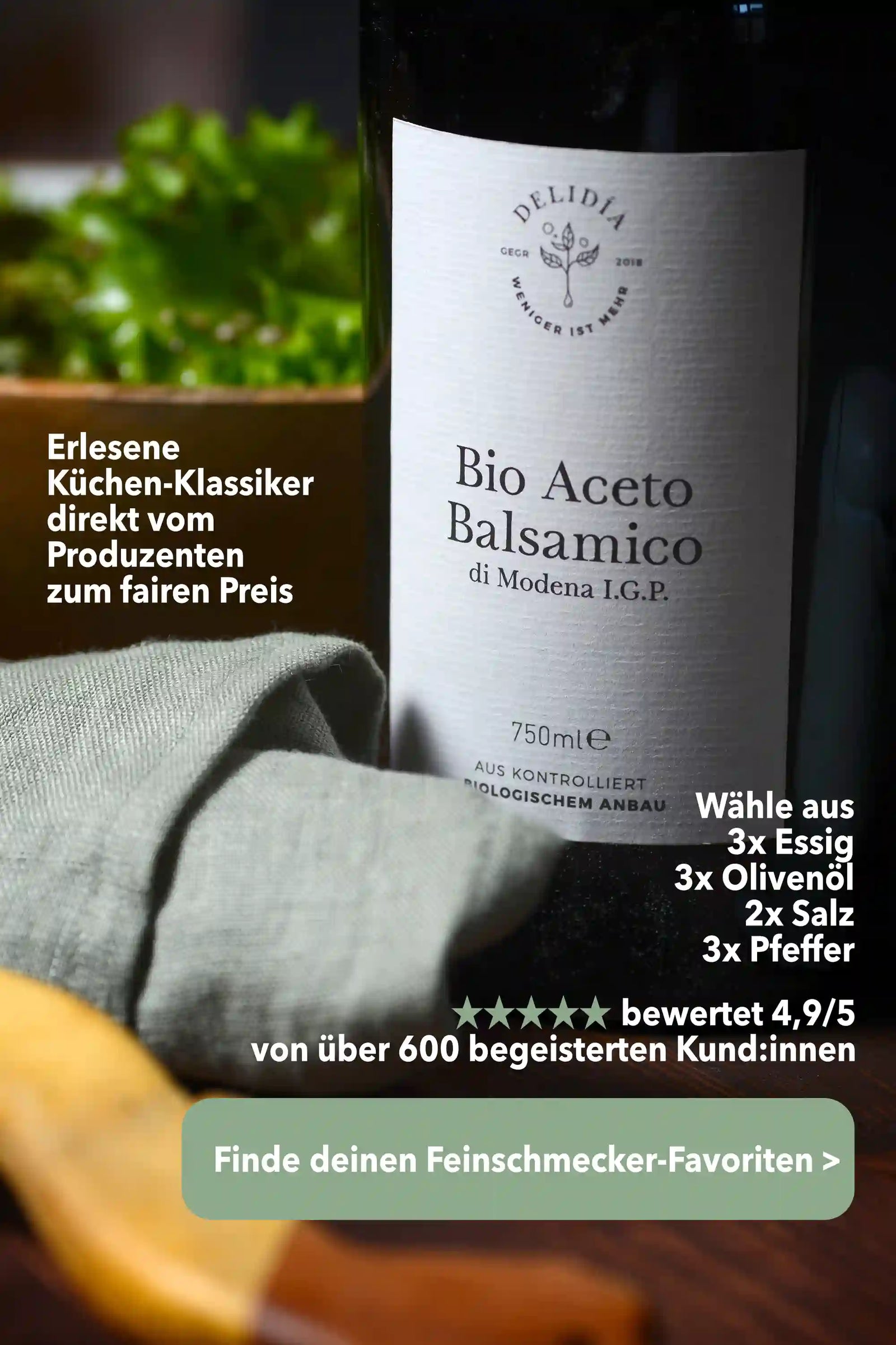 Gutes Olivenöl, Balsamico & | de Sel Delidía Fleur kaufen